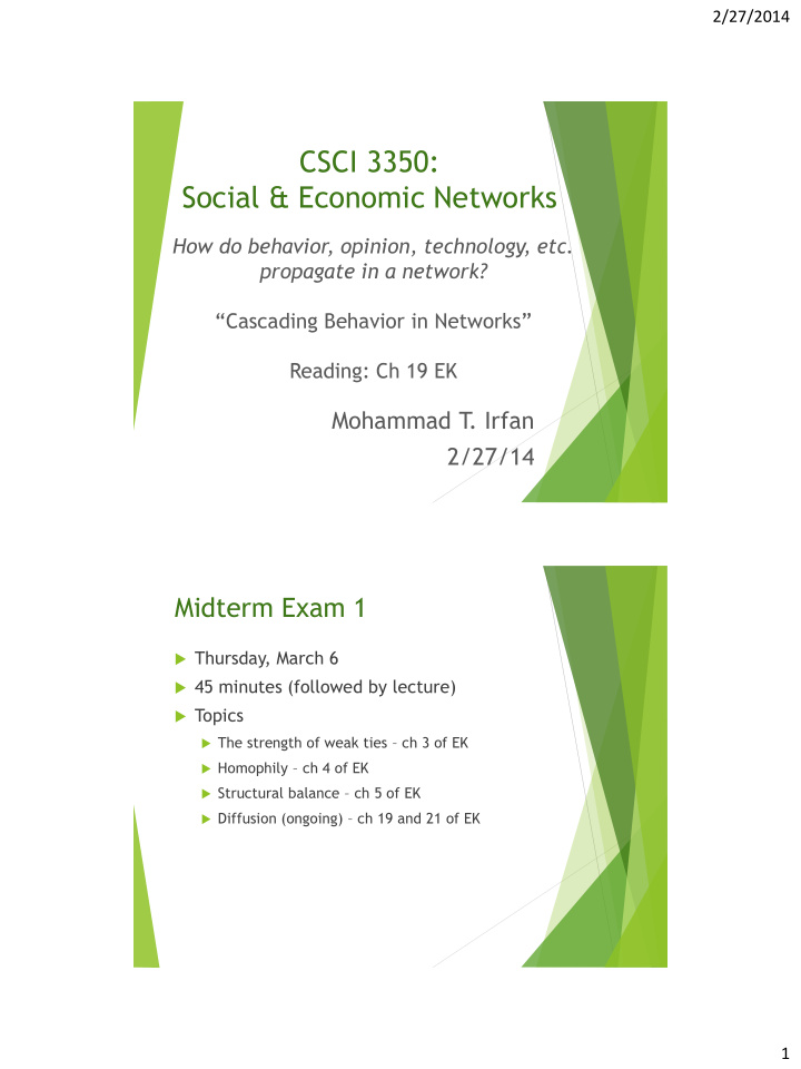 csci 3350 social economic networks