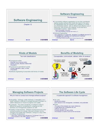 Object Management Group (OMG)  Object-Oriented Software  adopts UML as a standard methodology