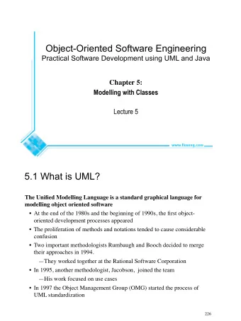 Object-Oriented Software Engineering  Practical Software Development using UML and Java  Chapter 5: