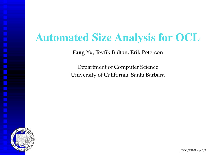 automated size analysis for ocl