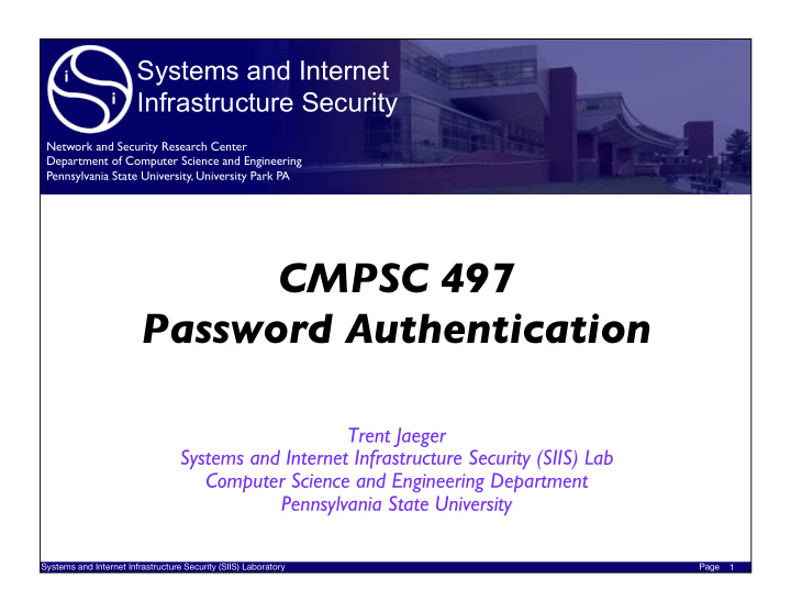 cmpsc 497 password authentication