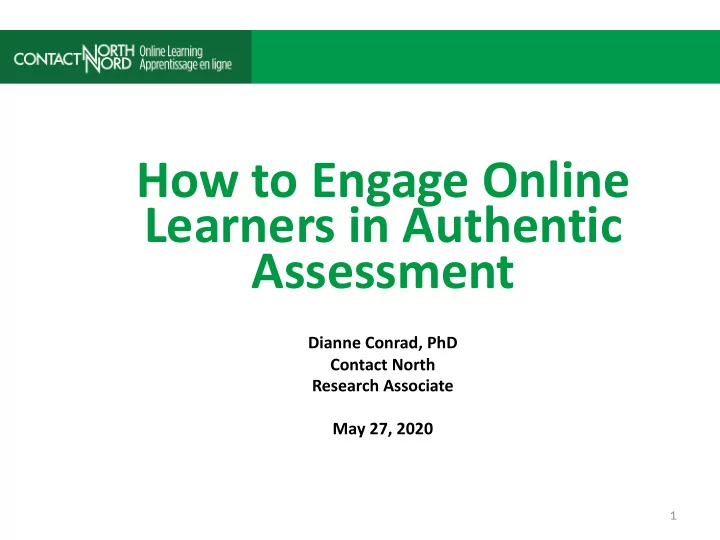 how to engage online learners in authentic assessment