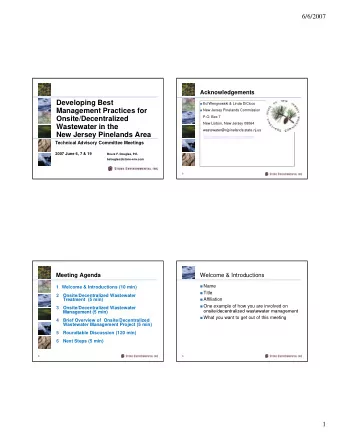 Developing Best  Ed Wengrowski &amp; Linda DiCicco  Management Practices for  New Jersey