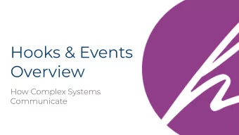 Hooks &amp; Events  Overview  How Complex Systems  Communicate  1 Jonathan Daggerhart  Architect
