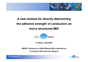 A new method for directly determining  the adhesive strength of conductors on  micro structured MID