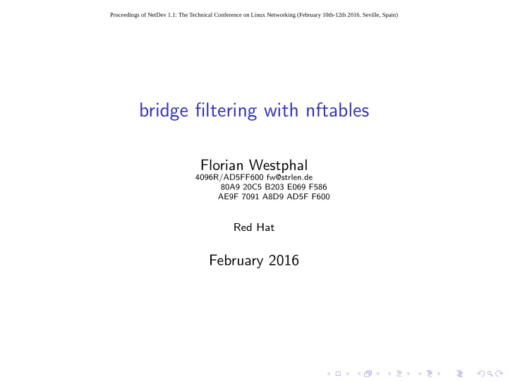 bridge filtering with nftables