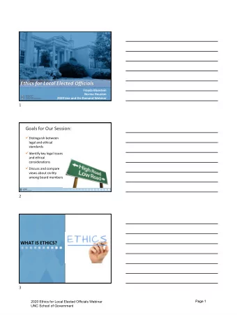 Ethics for Local Elected Officials  Frayda Bluestein  Norma Houston  2020 Live and On-Demand