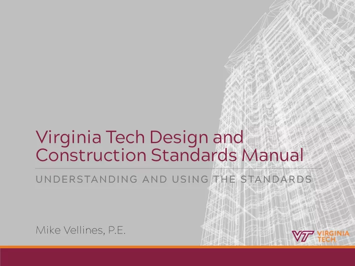 virginia tech design and construction standards manual