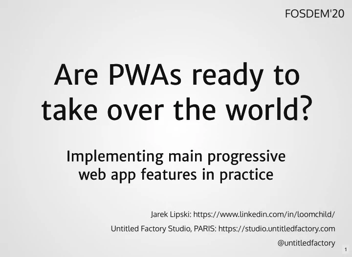 are pwas ready to are pwas ready to take over the world