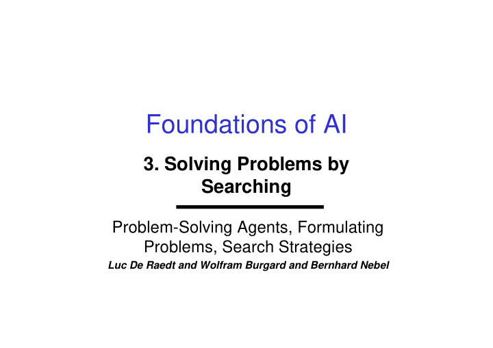 foundations of ai