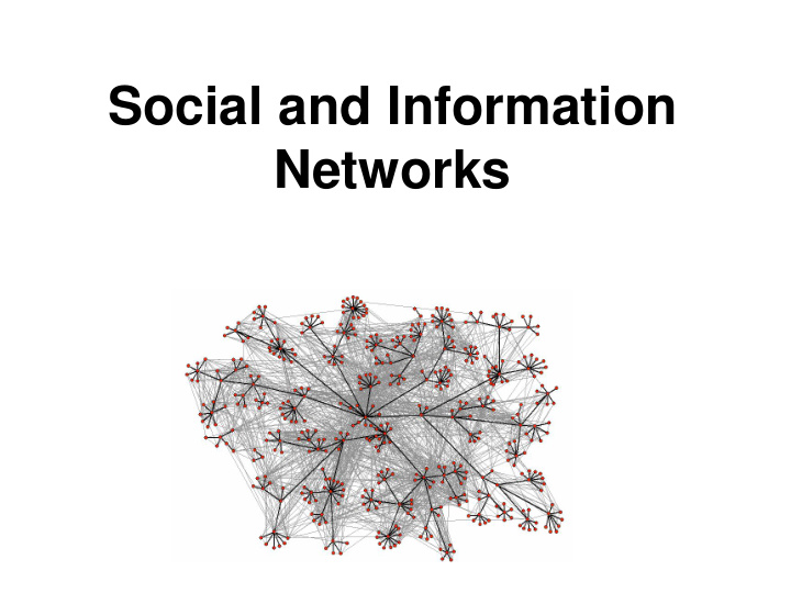 social and information networks resources