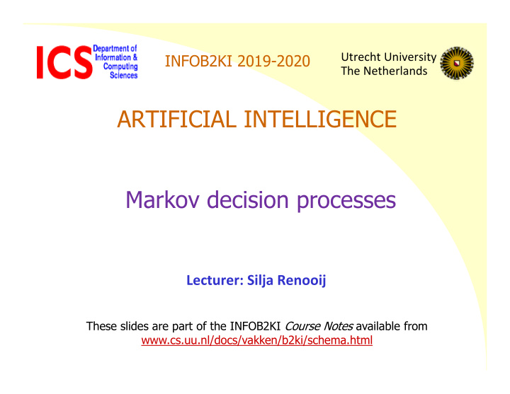 artificial intelligence markov decision processes