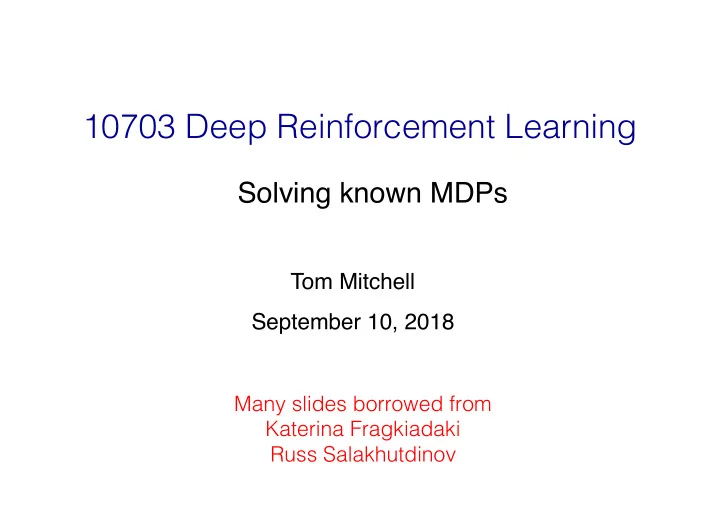10703 deep reinforcement learning