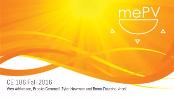 CE 186 Fall 2016  Wes Adrianson, Brooke Gemmell, Tyler Newman and Borna Poursheikhani  Energy