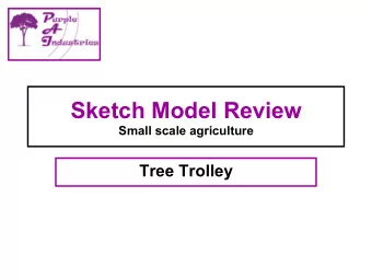 Sketch Model Review  Small scale agriculture  Tree Trolley  Tree Trolley  Customer Information