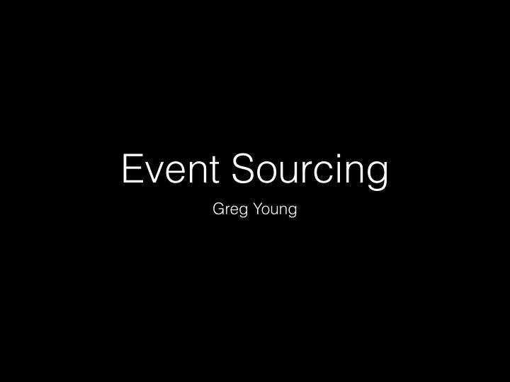 event sourcing