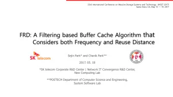 FRD: A Filtering based Buffer Cache Algorithm that  Considers both Frequency and Reuse Distance