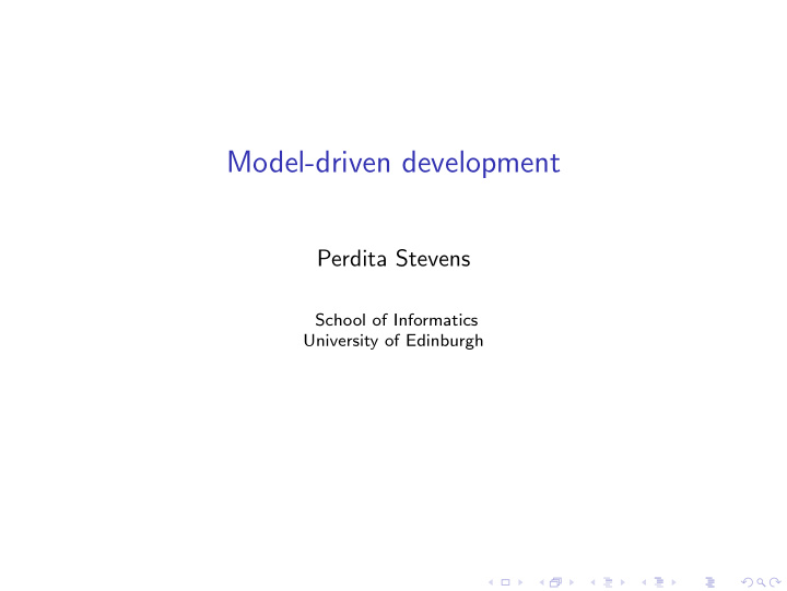 model driven development