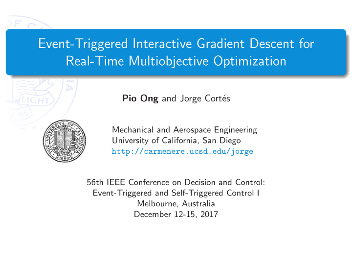 event triggered interactive gradient descent for real