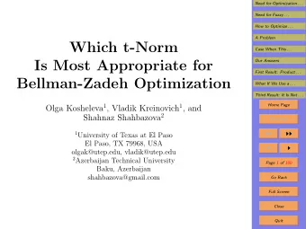 Which t-Norm  Case When This . . .  Is Most Appropriate for  Our Answers  First Result: Product . .