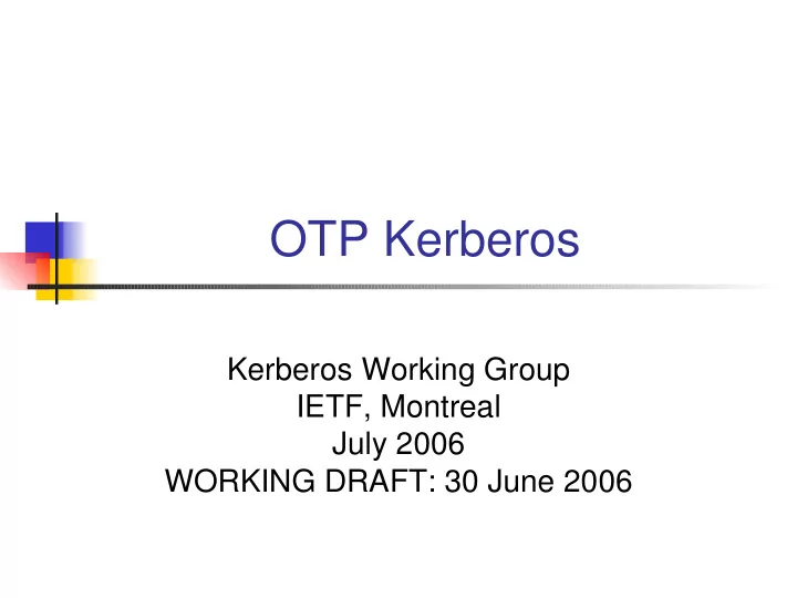 otp kerberos