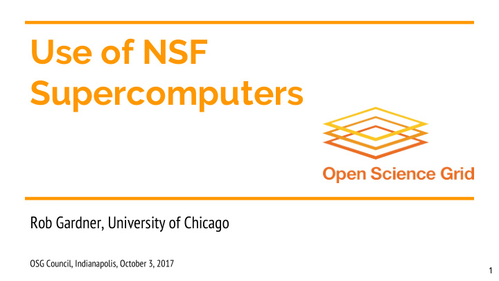 use of nsf supercomputers