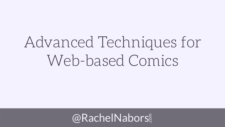 advanced techniques for web based comics