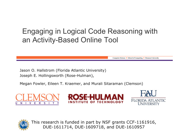 engaging in logical code reasoning with an activity based