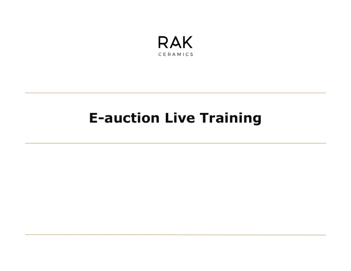 e auction live training reverse auctions