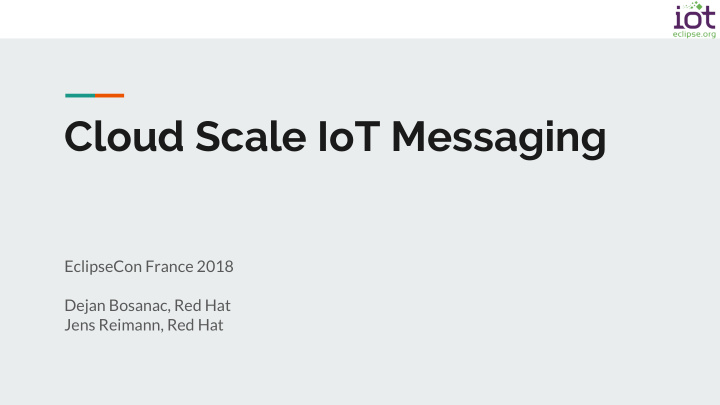 cloud scale iot messaging