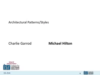 Charlie Garrod  Michael Hilton  School of  Computer Science  15-214  1  Administrivia  Homework