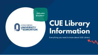 CUE Library  Information  Everything you need to know about CUE Library.  We're here to help!