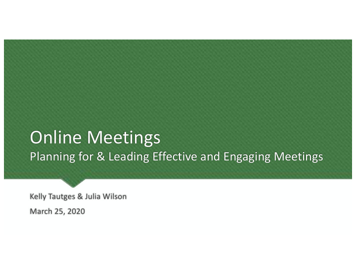 online meetings
