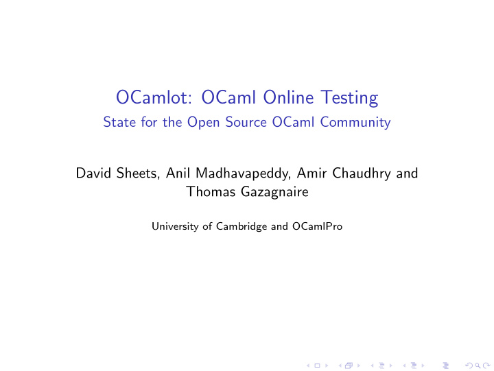 ocamlot ocaml online testing