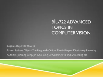 B  L-722 ADVANCED  TOPICS IN  COMPUTER  VISION a  da Ba , N10266943  Paper: Robust Object