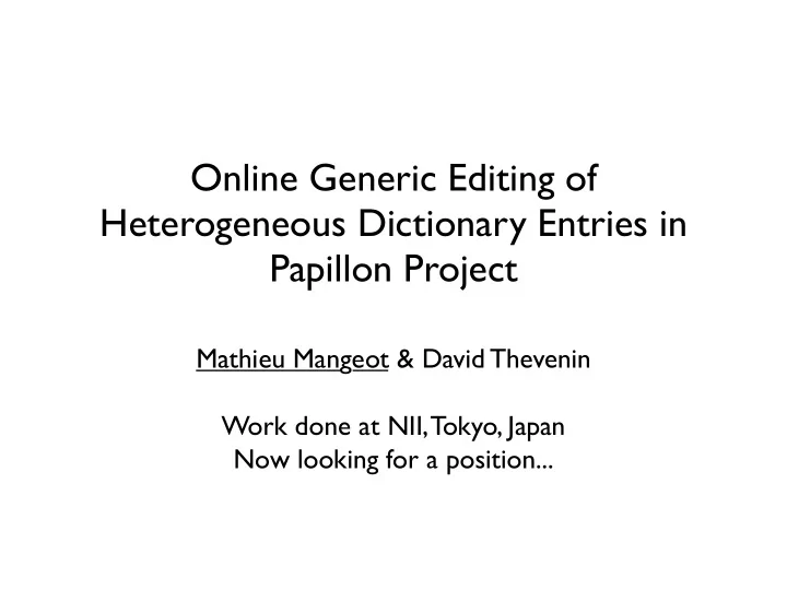 papillon project