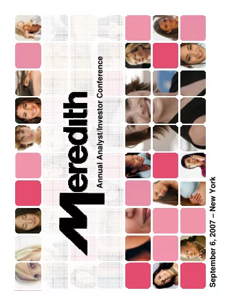 Annual Analyst/Investor Conference  September 6, 2007  New York  Safe Harbor  This presentation