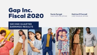 Gap Inc.  Fiscal 2020  Sonia Syngal  Katrina OConnell  CHIEF EXECUTIVE OFFICER  CHIEF FINANCIAL
