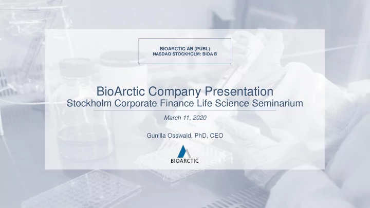 bioarctic company presentation