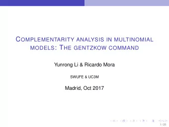 Outline  Getzkow (2007)  1  Case Study: social vs. internet interactions  2 The gentzkow command in