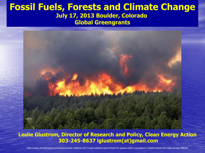 fossil fuels forests and climate change