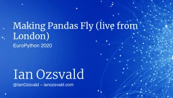 Ian Ozsvald  @IanOzsvald  ianozsvald.com  Introductions  Interim Chief Data Scientist  19+