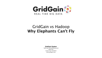 GridGain vs Hadoop  Why Elephants Cant Fly  GridGain System  1065 East Hillsdale Boulevard