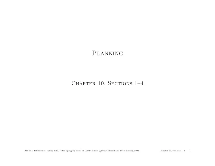 planning