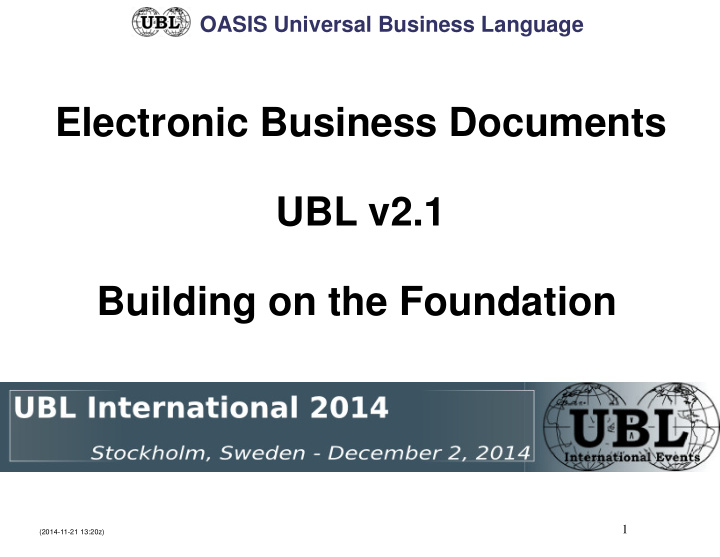 electronic business documents ubl v2 1