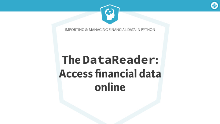 the datareader access financial data online