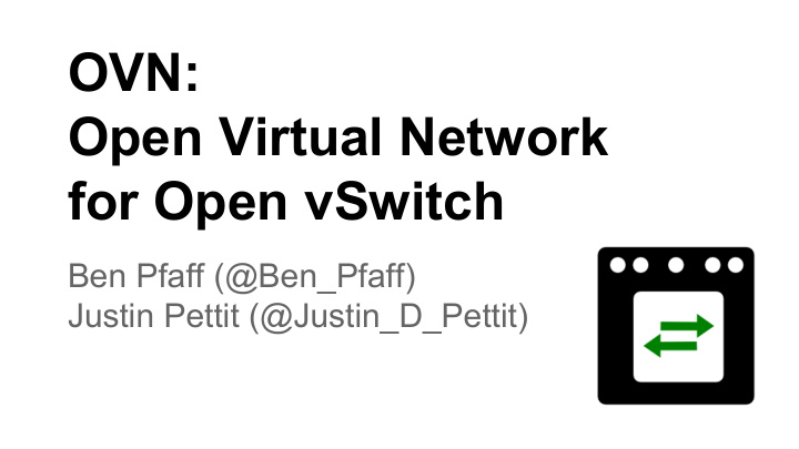 ovn open virtual network for open vswitch