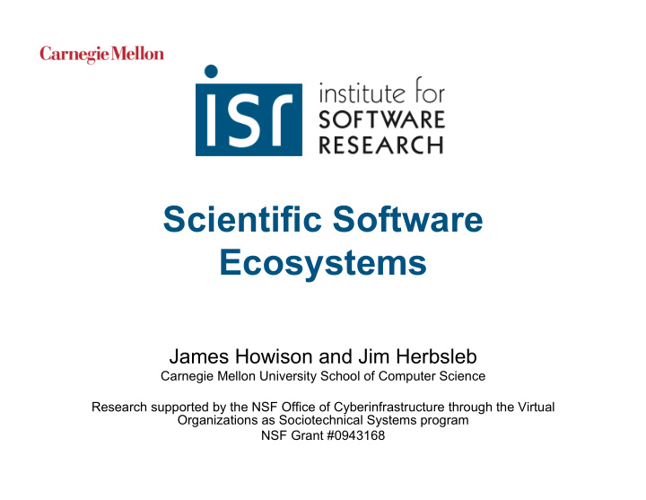 scientific software ecosystems