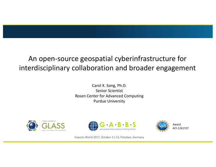an open source geospatial cyberinfrastructure for