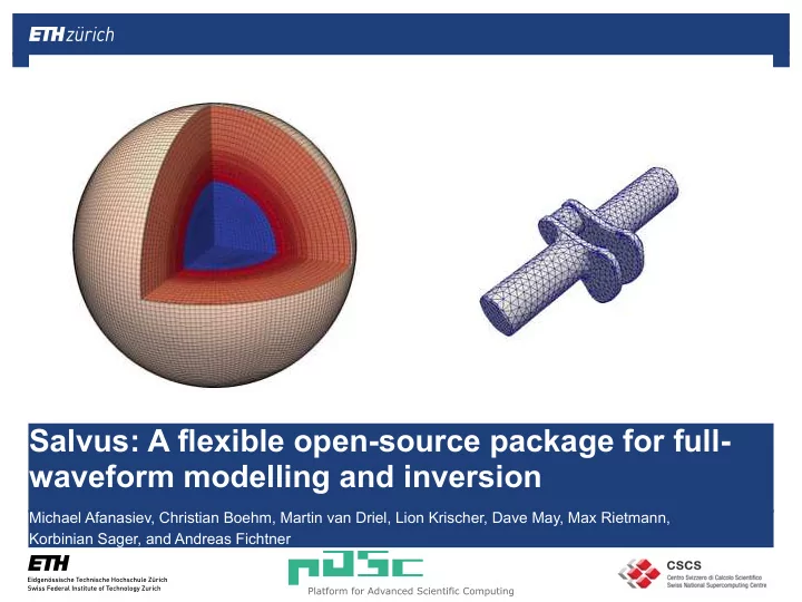 salvus a flexible open source package for full waveform